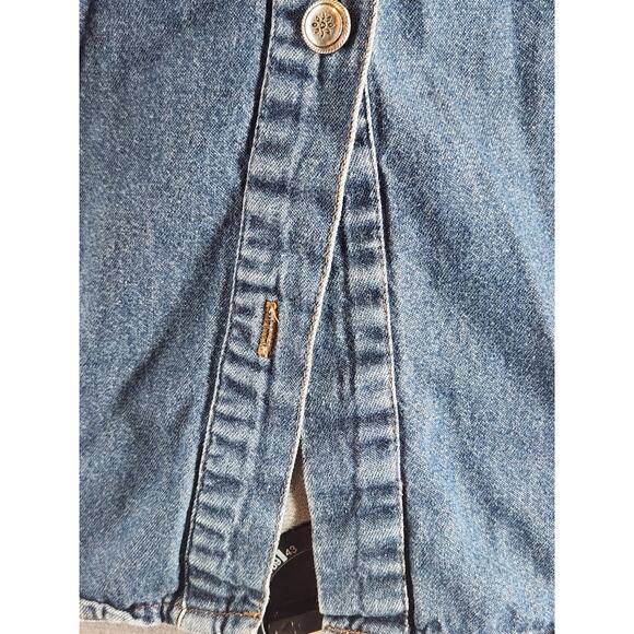 Red Rover Button Down Top Women's S Faux Leather Trim Braided Cowgirl VTG *Flaw - Picture 7 of 10